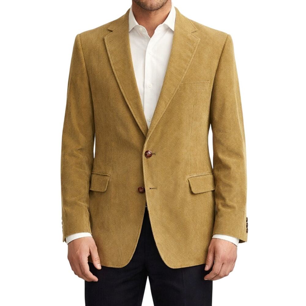 Vintage 80s Men's Medium Caramel Brown Blazer Woods 40R